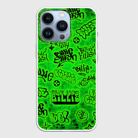 Чехол для iPhone 13 Pro с принтом Billie Eilish Graffiti glow в Екатеринбурге,  |  | Тематика изображения на принте: billie | eilish | glow | graffiti | grunge | айлиш | билли | граффити | кислота | татуировки