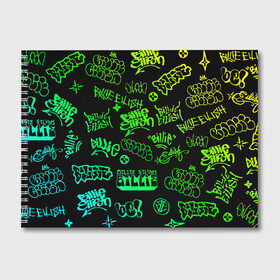 Альбом для рисования с принтом Billie Eilish Graffiti gradien в Екатеринбурге, 100% бумага
 | матовая бумага, плотность 200 мг. | billie | eilish | gradient | graffiti | айлиш | билли | градиент | граффити | татуировки