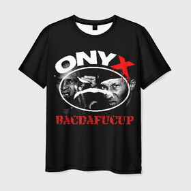 Мужская футболка 3D с принтом Onyx в Екатеринбурге, 100% полиэфир | прямой крой, круглый вырез горловины, длина до линии бедер | fredro starr | onyx | rap | sonny seeza | sticky fingaz | оникс | рэп