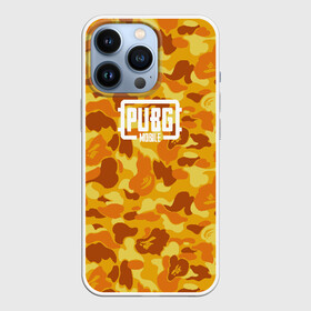 Чехол для iPhone 13 Pro с принтом PUBG токсичный камуфляж в Екатеринбурге,  |  | Тематика изображения на принте: mobile | pubg mobile | pubgmobile | бапе | бейп | мобайл | пабг