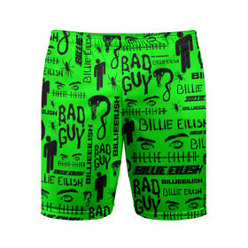Мужские шорты 3D спортивные с принтом BILLIE EILISH в Екатеринбурге,  |  | bad guy | billie eilish | lovely billie | беляш. | билли айлиш | бэд гай
