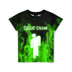 Детская футболка 3D с принтом BILLIE EILISH в Екатеринбурге, 100% гипоаллергенный полиэфир | прямой крой, круглый вырез горловины, длина до линии бедер, чуть спущенное плечо, ткань немного тянется | bad guy | billie eilish | lovely billie | беляш. | билли айлиш | бэд гай