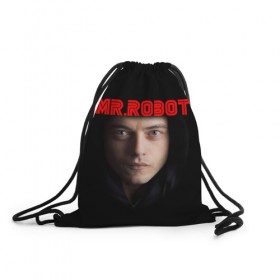 Рюкзак-мешок 3D с принтом Mr.robot в Екатеринбурге, 100% полиэстер | плотность ткани — 200 г/м2, размер — 35 х 45 см; лямки — толстые шнурки, застежка на шнуровке, без карманов и подкладки | 