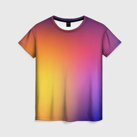 Женская футболка 3D с принтом Abstract gradient colors в Екатеринбурге, 100% полиэфир ( синтетическое хлопкоподобное полотно) | прямой крой, круглый вырез горловины, длина до линии бедер | abstract | colors | gradient | абстракция | градиент | перелив | цвет | цветовой