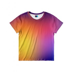 Детская футболка 3D с принтом Abstract gradient colors в Екатеринбурге, 100% гипоаллергенный полиэфир | прямой крой, круглый вырез горловины, длина до линии бедер, чуть спущенное плечо, ткань немного тянется | Тематика изображения на принте: abstract | colors | gradient | абстракция | градиент | перелив | цвет | цветовой