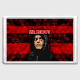 Магнит 45*70 с принтом Mr.robot  в Екатеринбурге, Пластик | Размер: 78*52 мм; Размер печати: 70*45 | Тематика изображения на принте: robot | драма | мистер | мистер робот | психологический триллер | рами малек | робот | технотриллер