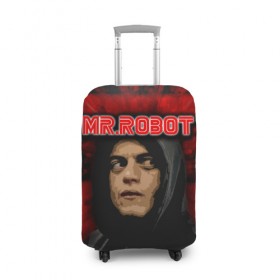 Чехол для чемодана 3D с принтом Mr.robot в Екатеринбурге, 86% полиэфир, 14% спандекс | двустороннее нанесение принта, прорези для ручек и колес | robot | драма | мистер | мистер робот | психологический триллер | рами малек | робот | технотриллер