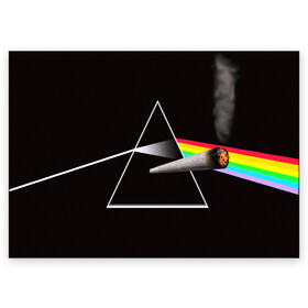 Поздравительная открытка с принтом PINK FLOYD в Екатеринбурге, 100% бумага | плотность бумаги 280 г/м2, матовая, на обратной стороне линовка и место для марки
 | music | pink floyd | the dark side of the moon | космос | луна | музыка | пинк флойд | призма | рок | треугольник | триангулярная призма