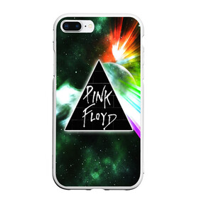 Чехол для iPhone 7Plus/8 Plus матовый с принтом PINK FLOYD в Екатеринбурге, Силикон | Область печати: задняя сторона чехла, без боковых панелей | music | pink floyd | the dark side of the moon | космос | луна | музыка | пинк флойд | призма | рок | треугольник | триангулярная призма