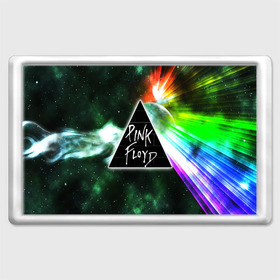 Магнит 45*70 с принтом PINK FLOYD в Екатеринбурге, Пластик | Размер: 78*52 мм; Размер печати: 70*45 | music | pink floyd | the dark side of the moon | космос | луна | музыка | пинк флойд | призма | рок | треугольник | триангулярная призма