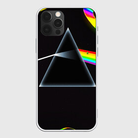 Чехол для iPhone 12 Pro Max с принтом PINK FLOYD в Екатеринбурге, Силикон |  | Тематика изображения на принте: music | pink floyd | the dark side of the moon | космос | луна | музыка | пинк флойд | призма | рок | треугольник | триангулярная призма