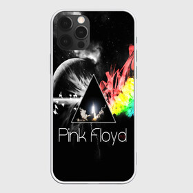 Чехол для iPhone 12 Pro Max с принтом PINK FLOYD в Екатеринбурге, Силикон |  | Тематика изображения на принте: music | pink floyd | the dark side of the moon | космос | луна | музыка | пинк флойд | призма | рок | треугольник | триангулярная призма