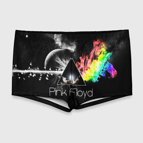 Мужские купальные плавки 3D с принтом PINK FLOYD в Екатеринбурге, Полиэстер 85%, Спандекс 15% |  | music | pink floyd | the dark side of the moon | космос | луна | музыка | пинк флойд | призма | рок | треугольник | триангулярная призма