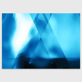 Поздравительная открытка с принтом ABSTRACT BLUE в Екатеринбурге, 100% бумага | плотность бумаги 280 г/м2, матовая, на обратной стороне линовка и место для марки
 | abstraction | art | black | colors | cпектр | geometric | pattern | rainbow | spectrum | абстракция | витраж | геометрический | искусство | полосы | радуга | разноцветные | рисунок | стекло | узор | цвета | черные