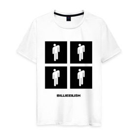 Мужская футболка хлопок с принтом Billie Eilish в Екатеринбурге, 100% хлопок | прямой крой, круглый вырез горловины, длина до линии бедер, слегка спущенное плечо. | billie | eilish | music | ocean eyes | pop | айлиш | беляш | билли | музыка | поп | эмо
