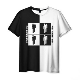 Мужская футболка 3D с принтом Billie Eilish в Екатеринбурге, 100% полиэфир | прямой крой, круглый вырез горловины, длина до линии бедер | billie | eilish | music | ocean eyes | pop | айлиш | беляш | билли | музыка | поп | эмо