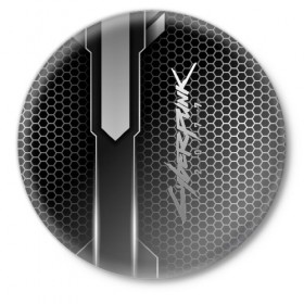 Значок с принтом Cyberpunk 2077 в Екатеринбурге,  металл | круглая форма, металлическая застежка в виде булавки | 