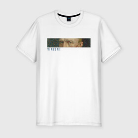 Мужская футболка премиум с принтом Vincent в Екатеринбурге, 92% хлопок, 8% лайкра | приталенный силуэт, круглый вырез ворота, длина до линии бедра, короткий рукав | ван гог | импрессионизм | искусство | эстетика