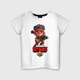Детская футболка хлопок с принтом Brawl Stars в Екатеринбурге, 100% хлопок | круглый вырез горловины, полуприлегающий силуэт, длина до линии бедер | Тематика изображения на принте: brawl | brawl stars | stars | бравл | бравл старс | браво старс | игра | компьютерная | онлайн | старс