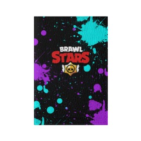 Обложка для паспорта матовая кожа с принтом Brawl Stars в Екатеринбурге, натуральная матовая кожа | размер 19,3 х 13,7 см; прозрачные пластиковые крепления | brawl | brawl stars | stars | бравл | бравл старс | браво старс | игра | компьютерная | онлайн | старс