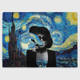 Плед 3D с принтом Марла на картине Ван Гога в Екатеринбурге, 100% полиэстер | закругленные углы, все края обработаны. Ткань не мнется и не растягивается | ван гог | вангог | звездная ночь | картина | марла | марла сингер | модернизм | постмодерн | художник | экспонат | экспрессионизм