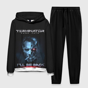 Мужской костюм 3D (с толстовкой) с принтом Terminator Dark Fate в Екатеринбурге,  |  | dark fate | ill be back | terminator | арнольд шварценеггер | киборг | надпись | темные судьбы | терминатор | терминатор 2019 | терминатор темные судьбы | фильм | шварцнегер