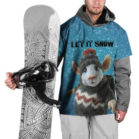 Накидка на куртку 3D с принтом LET IT SNOW в Екатеринбурге, 100% полиэстер |  | let it snow | new year | new year 2020 | год крысы | зима | крыса | крыска | мышонок | мышь | надпись | новый год | новый год 2020 | снег | снежинки