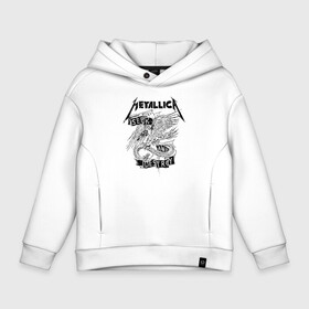 Детское худи Oversize хлопок с принтом Metallica в Екатеринбурге, френч-терри — 70% хлопок, 30% полиэстер. Мягкий теплый начес внутри —100% хлопок | боковые карманы, эластичные манжеты и нижняя кромка, капюшон на магнитной кнопке | Тематика изображения на принте: metalica | metallica | группа | джеймс хэтфилд | кирк хэмметт | ларс ульрих | метал | металика | металлика | миталика | музыка | роберт трухильо | рок | трэш | трэшметал | хард | хеви