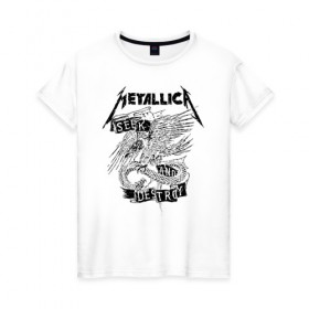 Женская футболка хлопок с принтом Metallica в Екатеринбурге, 100% хлопок | прямой крой, круглый вырез горловины, длина до линии бедер, слегка спущенное плечо | metalica | metallica | группа | джеймс хэтфилд | кирк хэмметт | ларс ульрих | метал | металика | металлика | миталика | музыка | роберт трухильо | рок | трэш | трэшметал | хард | хеви