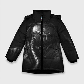 Зимняя куртка для девочек 3D с принтом Чернозём - Пилот в Екатеринбурге, ткань верха — 100% полиэстер; подклад — 100% полиэстер, утеплитель — 100% полиэстер. | длина ниже бедра, удлиненная спинка, воротник стойка и отстегивающийся капюшон. Есть боковые карманы с листочкой на кнопках, утяжки по низу изделия и внутренний карман на молнии. 

Предусмотрены светоотражающий принт на спинке, радужный светоотражающий элемент на пуллере молнии и на резинке для утяжки. | reminor | киберпанк | чернозём