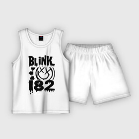 Детская пижама с шортами хлопок с принтом Blink 182 в Екатеринбурге,  |  | blink | cheese | duck tape | filter | grilled | альтернативный | блинк | группа | дак тейп | марк хоппус | музыка | мэтт скиба | панк | поп | рок | скейт | трэвис баркер