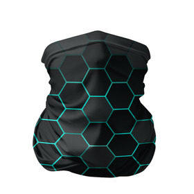Бандана-труба 3D с принтом Big Octagon в Екатеринбурге, 100% полиэстер, ткань с особыми свойствами — Activecool | плотность 150‒180 г/м2; хорошо тянется, но сохраняет форму | octagon | бирюзовый | неон | неоновые соты | соты