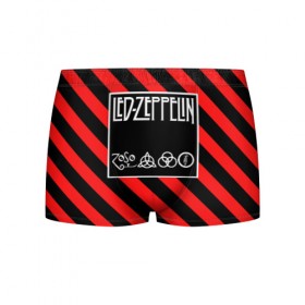 Мужские трусы 3D с принтом Led Zeppelin в Екатеринбурге, 50% хлопок, 50% полиэстер | классическая посадка, на поясе мягкая тканевая резинка | Тематика изображения на принте: 