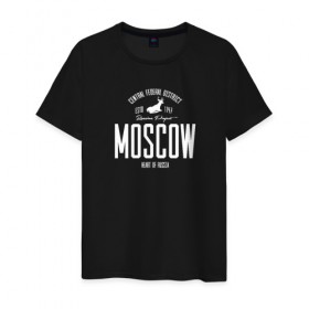 Мужская футболка хлопок с принтом Москва Iron в Екатеринбурге, 100% хлопок | прямой крой, круглый вырез горловины, длина до линии бедер, слегка спущенное плечо. | i love moscow | moscow | город | москва | мск | регион | я люблю москву