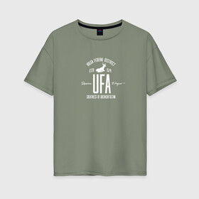 Женская футболка хлопок Oversize с принтом Уфа Iron в Екатеринбурге, 100% хлопок | свободный крой, круглый ворот, спущенный рукав, длина до линии бедер
 | башкирия | башкортостан | город | земфира | регион | уфа