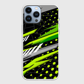 Чехол для iPhone 13 Pro Max с принтом Black and Green в Екатеринбурге,  |  | texture | абстракция | граффити | краски | линии | текстура | уличный стиль | яркая