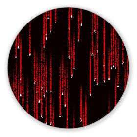 Коврик для мышки круглый с принтом МАТРИЧНЫЙ КОД в Екатеринбурге, резина и полиэстер | круглая форма, изображение наносится на всю лицевую часть | hugo weaving | pc | the matrix | код | компьютеры | матрица | матрица 4 | программист | программный код | цифры