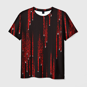 Мужская футболка 3D с принтом МАТРИЧНЫЙ КОД в Екатеринбурге, 100% полиэфир | прямой крой, круглый вырез горловины, длина до линии бедер | hugo weaving | pc | the matrix | код | компьютеры | матрица | матрица 4 | программист | программный код | цифры
