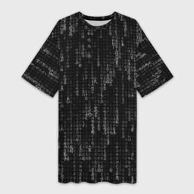 Платье-футболка 3D с принтом ПРОГРАММНЫЙ КОД НА ЯПОНСКОМ в Екатеринбурге,  |  | hugo weaving | pc | the matrix | код | компьютеры | матрица | матрица 4 | программист | программный код | цифры