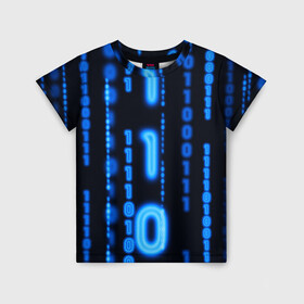 Детская футболка 3D с принтом Я ПРОГРАММИСТ в Екатеринбурге, 100% гипоаллергенный полиэфир | прямой крой, круглый вырез горловины, длина до линии бедер, чуть спущенное плечо, ткань немного тянется | Тематика изображения на принте: hugo weaving | pc | the matrix | код | компьютеры | матрица | матрица 4 | программист | программный код | цифры