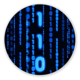 Коврик для мышки круглый с принтом Я ПРОГРАММИСТ в Екатеринбурге, резина и полиэстер | круглая форма, изображение наносится на всю лицевую часть | hugo weaving | pc | the matrix | код | компьютеры | матрица | матрица 4 | программист | программный код | цифры