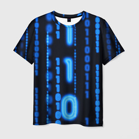 Мужская футболка 3D с принтом Я ПРОГРАММИСТ в Екатеринбурге, 100% полиэфир | прямой крой, круглый вырез горловины, длина до линии бедер | hugo weaving | pc | the matrix | код | компьютеры | матрица | матрица 4 | программист | программный код | цифры