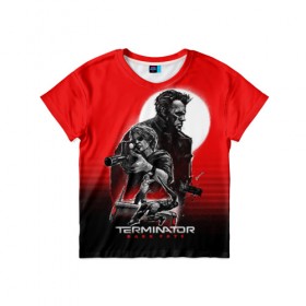 Детская футболка 3D с принтом Terminator: Dark Fate в Екатеринбурге, 100% гипоаллергенный полиэфир | прямой крой, круглый вырез горловины, длина до линии бедер, чуть спущенное плечо, ткань немного тянется | dark fate | sarah j. connor | t 800 | terminator | восстание машин | киборг | сара коннор | темные судьбы | терминатор