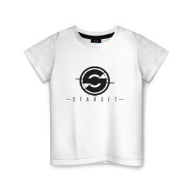 Детская футболка хлопок с принтом Starset Logo Black в Екатеринбурге, 100% хлопок | круглый вырез горловины, полуприлегающий силуэт, длина до линии бедер | logo | rock | starset | лого | рок | старсет
