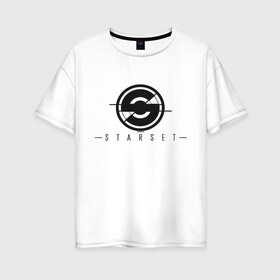 Женская футболка хлопок Oversize с принтом Starset Logo Black в Екатеринбурге, 100% хлопок | свободный крой, круглый ворот, спущенный рукав, длина до линии бедер
 | logo | rock | starset | лого | рок | старсет