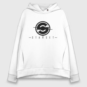 Женское худи Oversize хлопок с принтом Starset Logo Black в Екатеринбурге, френч-терри — 70% хлопок, 30% полиэстер. Мягкий теплый начес внутри —100% хлопок | боковые карманы, эластичные манжеты и нижняя кромка, капюшон на магнитной кнопке | logo | rock | starset | лого | рок | старсет