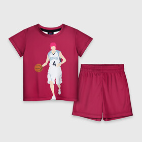 Детский костюм с шортами 3D с принтом Seijuurou Akashi в Екатеринбурге,  |  | akashi | basket | basketball | kuroko | kuroko no basket | seijuurou | акаши | баскетбол | куроко | сэйджуро