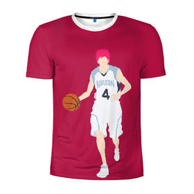 Мужская футболка 3D спортивная с принтом Seijuurou Akashi в Екатеринбурге, 100% полиэстер с улучшенными характеристиками | приталенный силуэт, круглая горловина, широкие плечи, сужается к линии бедра | akashi | basket | basketball | kuroko | kuroko no basket | seijuurou | акаши | баскетбол | куроко | сэйджуро