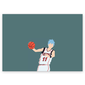 Поздравительная открытка с принтом Tetsuya Kuroko в Екатеринбурге, 100% бумага | плотность бумаги 280 г/м2, матовая, на обратной стороне линовка и место для марки
 | Тематика изображения на принте: basket | basketball | kuroko | kuroko no basket | phantom | tetsu | tetsuya | баскетбол | куроко | тэцу | тэцуя | фантом