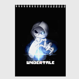 Скетчбук с принтом Undertale в Екатеринбурге, 100% бумага
 | 48 листов, плотность листов — 100 г/м2, плотность картонной обложки — 250 г/м2. Листы скреплены сверху удобной пружинной спиралью | sans | undertale | андертале | андертейл | игра | подземная история | подземная сказка | санс | ундертале